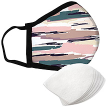 Blush Brush Strokes - Large Face Mask with Filters